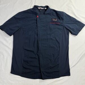 Chick Fil A Chef Coat Large Navy Blue "Make It Good" Employee Uniform Oobe